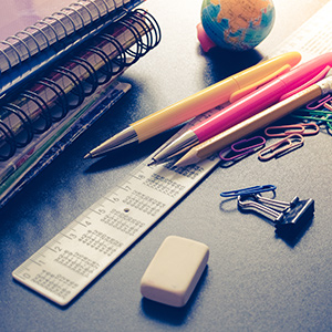 Pencils, notebooks, and office supplies